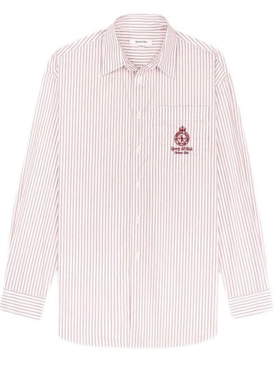 Shop Sporty And Rich Crown Oversized Buttondown Shirt In Pink