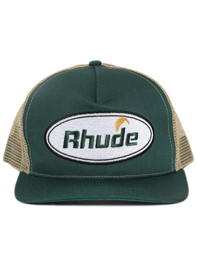 Shop Rhude Moonlight Trucker Hat In Green
