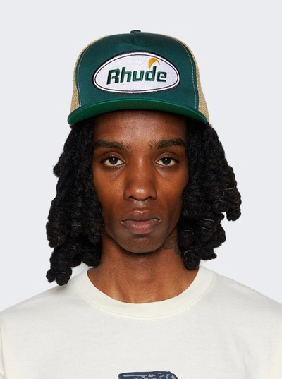 Shop Rhude Moonlight Trucker Hat In Green