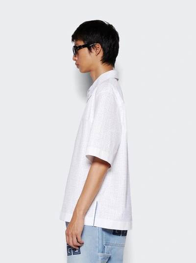 Shop Givenchy Boxy Fit Short Sleeve Zipper Shirt In White