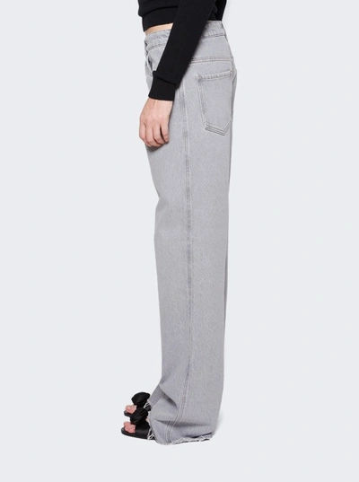 Shop Miu Miu Denim Pants In Grey