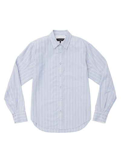 Shop Rag & Bone Men's Fit 2 Oxford Stripe Shirt In Blue