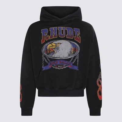 Shop Rhude Black Cotton Screamin Eagle Sweatshirt
