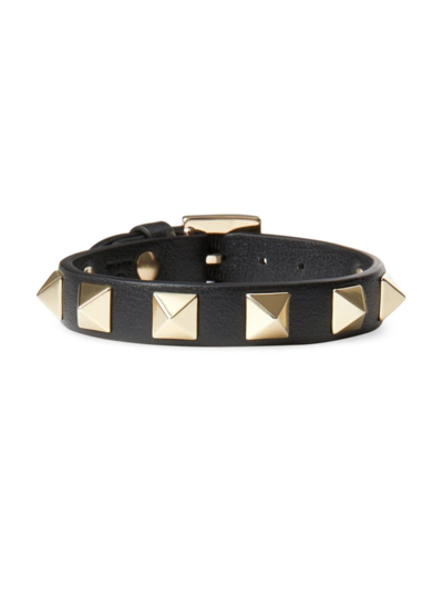 Shop Valentino Women's Rockstud Bracelet In Black