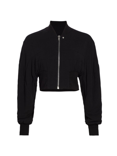Shop Rick Owens Women's College Jersey Bomber Jacket In Black