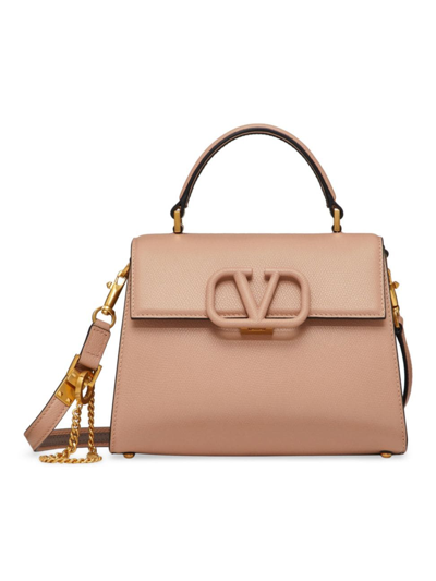 Shop Valentino Women's Small Vsling Grainy Calfskin Handbag In Poudre