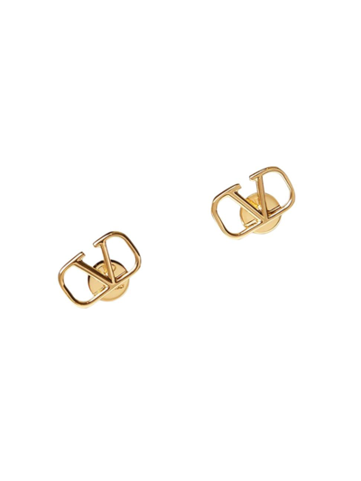Shop Valentino Women's Vlogo Signature Metal Earrings In Gold