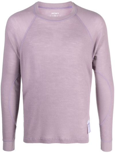 Shop Satisfy Purple Cloudmerino™ Waffle Knit Performance Sweater In Violett