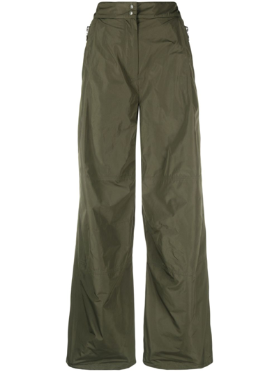 Shop Moncler Green High-waist Cargo Trousers