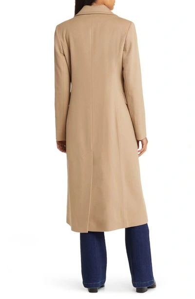 Shop Fleurette Holland Longline Wool Coat In Camel
