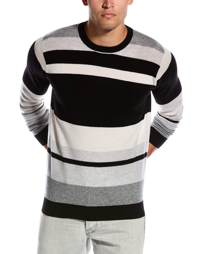 Shop Scott & Scott London Chunky Stripe Wool & Cashmere-blend Sweater In Black