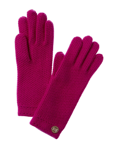 Shop Bruno Magli Honeycomb Stitch Cashmere Gloves In Pink