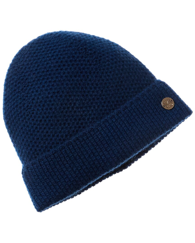 Shop Bruno Magli Honeycomb Stitch Cashmere Hat In Blue
