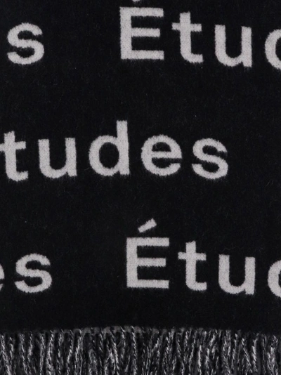 Shop Etudes Studio All-over Logo Wool Scarf In Black