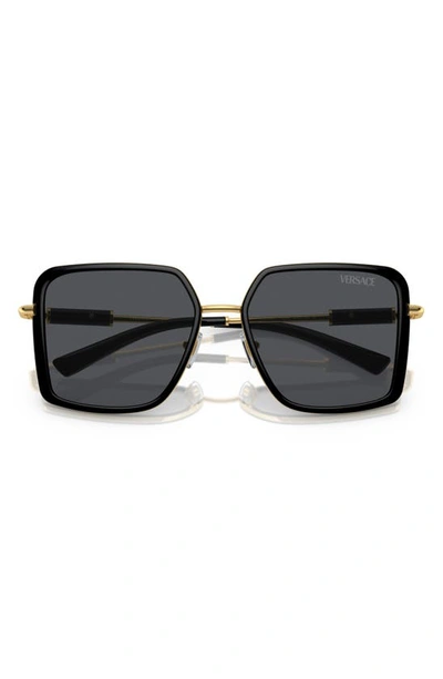 Shop Versace 56mm Square Sunglasses In Black