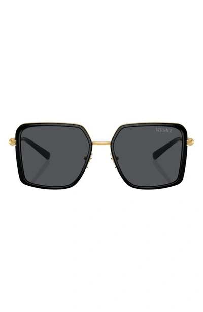 Shop Versace 56mm Square Sunglasses In Black