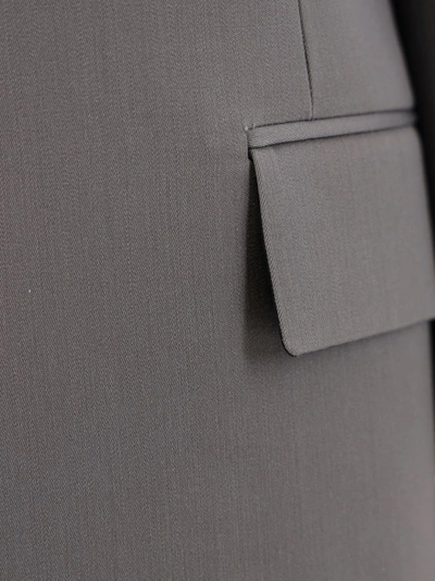 Shop Bottega Veneta Compact Wool Blazer In Grey