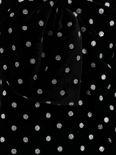 Shop Balmain Velvet Dress With Lurex Polka-dots Motif In Black