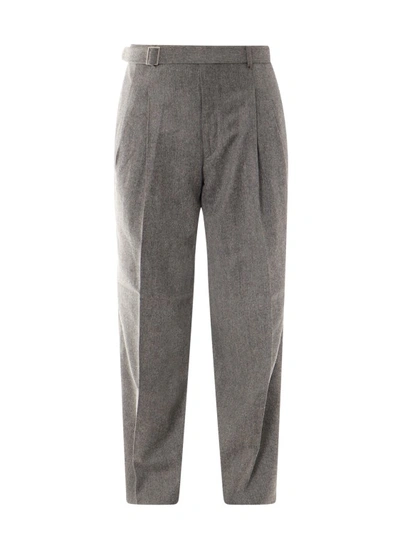 Shop Etudes Studio Wool Blend Trouser With Removable Belt At Waist In Grey