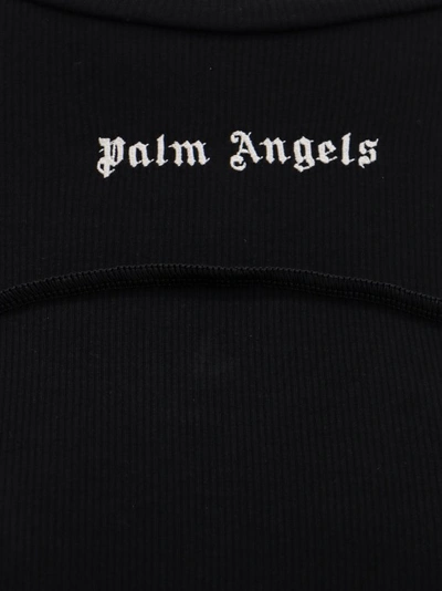 Shop Palm Angels Stretch Cotton Dress In Black