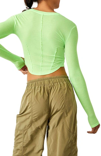 Shop Fp Movement Mind Over Matter Long Sleeve Layer Top In Lime Zest