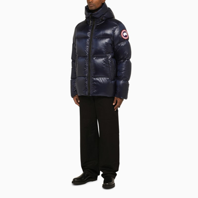 Shop Canada Goose Crofton Blue Nylon Padded Jacket Men