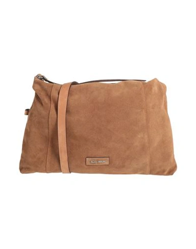 Shop Gianni Notaro Woman Cross-body Bag Khaki Size - Soft Leather In Beige