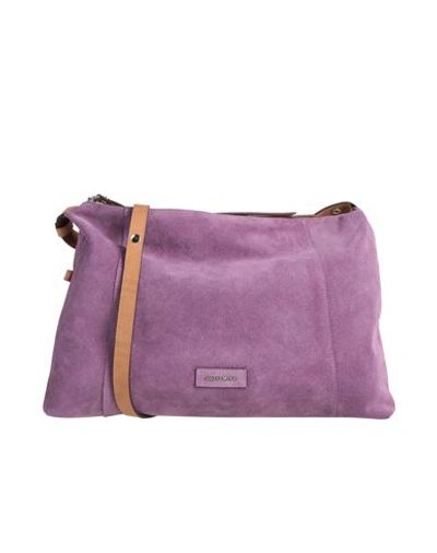 Shop Gianni Notaro Woman Cross-body Bag Purple Size - Soft Leather