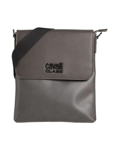 Shop Cavalli Class Man Cross-body Bag Dark Brown Size - Leather