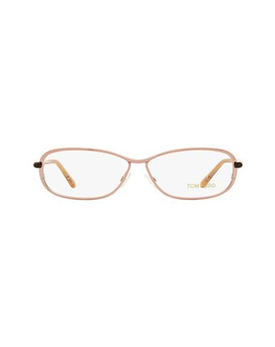 Shop Tom Ford Oval Tf5161 Eyeglasses Woman Eyeglass Frame Pink Size 56 Metal, Acetate