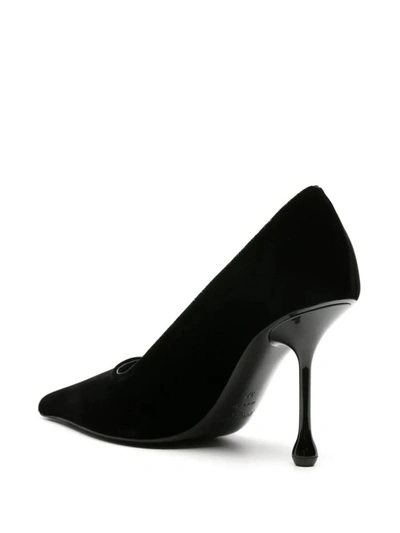 Shop Jimmy Choo Black "ixia" Stiletto Pump In Velvet