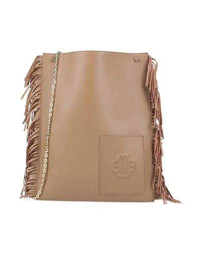 Shop Maje Woman Cross-body Bag Camel Size - Soft Leather In Beige