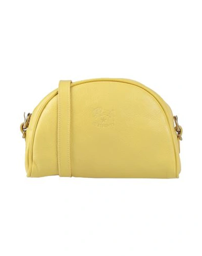 Shop Il Bisonte Woman Cross-body Bag Light Yellow Size - Soft Leather