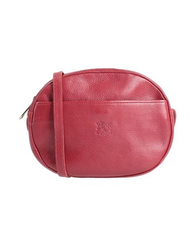 Shop Il Bisonte Woman Cross-body Bag Brick Red Size - Leather