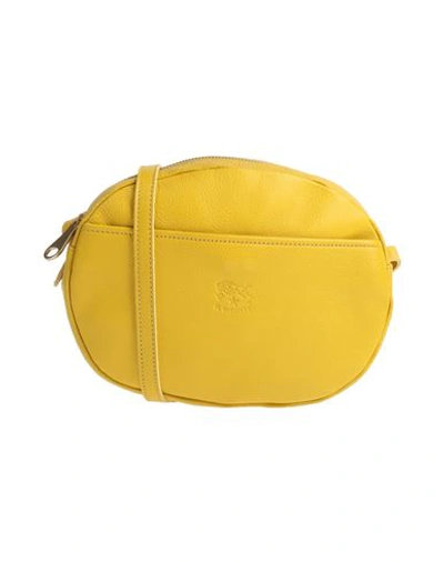 Shop Il Bisonte Woman Cross-body Bag Ocher Size - Soft Leather In Yellow
