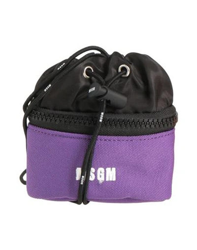 Shop Msgm Man Cross-body Bag Purple Size - Polyester, Polyamide