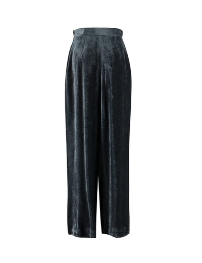 Fabiana Filippi Viscose Velvet Loose Trousers In Black
