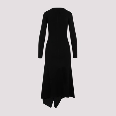 Shop Y/project High Slit Long Sleeve Dress In Black