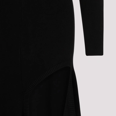 Shop Y/project High Slit Long Sleeve Dress In Black