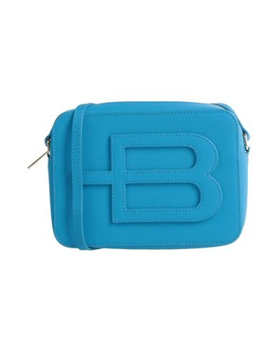 Shop Baldinini Woman Cross-body Bag Sky Blue Size - Calfskin, Pvc - Polyvinyl Chloride