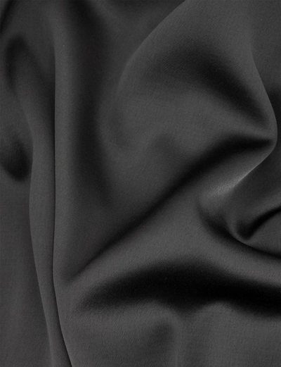 Shop Fabiana Filippi Wool Satin Long Skirt In Black