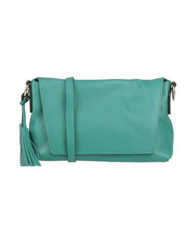 Shop Gianni Chiarini Woman Cross-body Bag Emerald Green Size - Leather