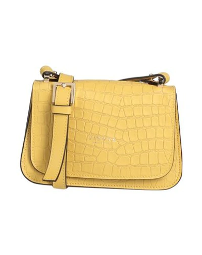 Shop Visone Woman Cross-body Bag Light Yellow Size - Calfskin