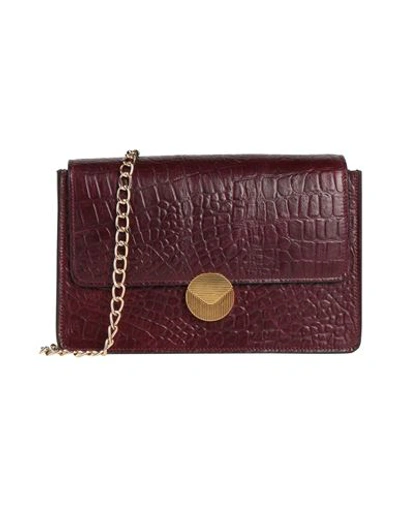 Shop Visone Woman Cross-body Bag Burgundy Size - Soft Leather In Red