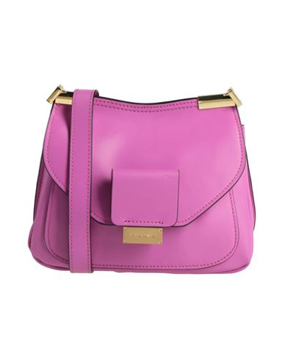 Shop Visone Woman Cross-body Bag Fuchsia Size - Soft Leather In Pink