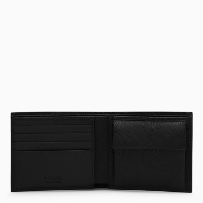 Shop Prada Black Leather Wallet Men In Brown