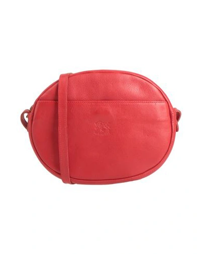 Shop Il Bisonte Woman Cross-body Bag Brick Red Size - Soft Leather