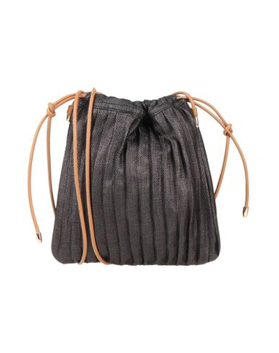 Shop Anita Bilardi Woman Cross-body Bag Black Size - Polyamide, Lambskin