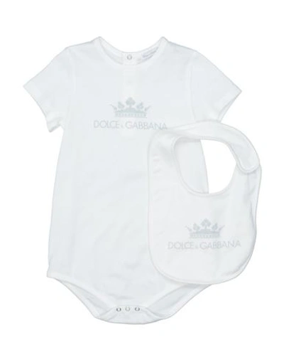Shop Dolce & Gabbana Newborn Boy Baby Accessories Set White Size 0 Cotton