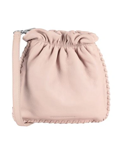 Shop Les Visionnaires Lilou Lacing Soft Grainy Leather Woman Cross-body Bag Beige Size - Bovine Leather